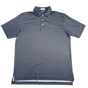 Peter Millar Summer Comfort Polo Mens L Navy X Pattern Short Sleeve Golf Shirt